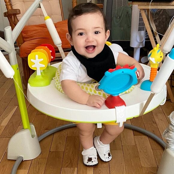 Toddler Dog/Cream White Baby Boys Girls Pu Leather Hard Bottom Walking Sneakers - Picture 5 of 7